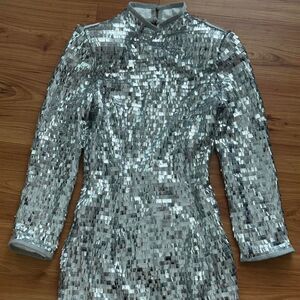 Prettylittlething Women's Silver Dress